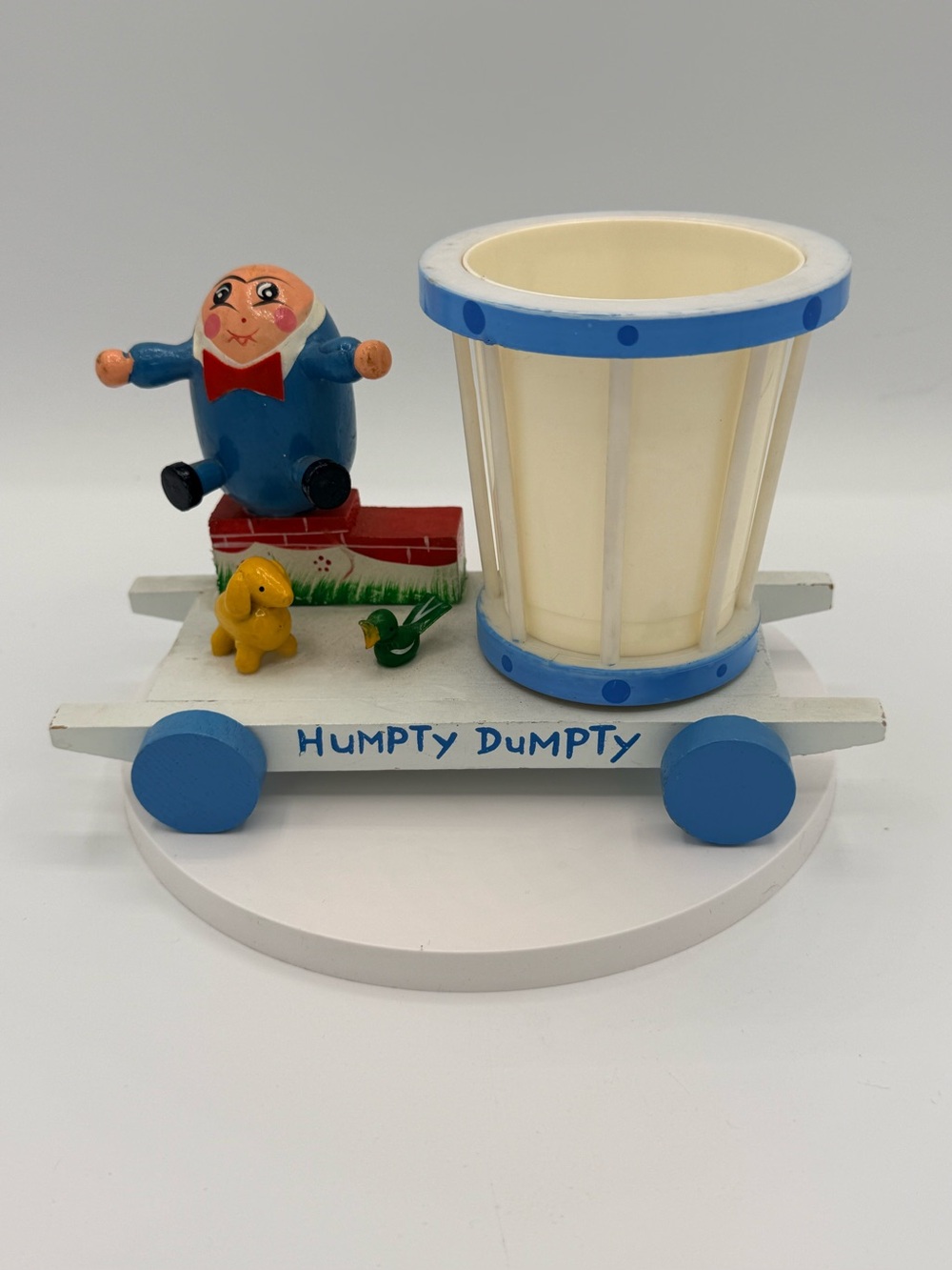 Humpty Dumpty Blue Wooden Desk Organizer for Kids by Telaflora